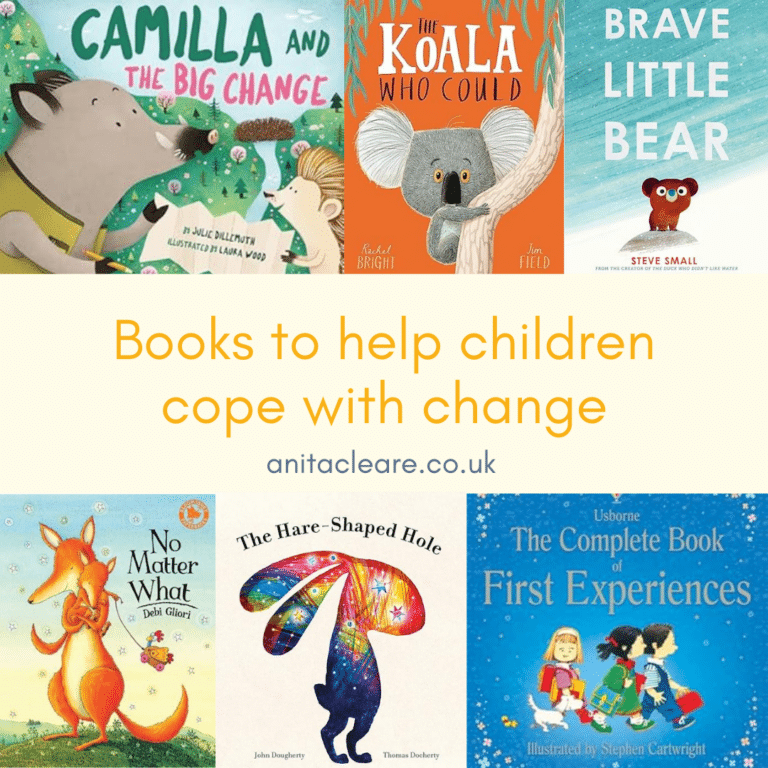Montage of children's books to help children cope with change