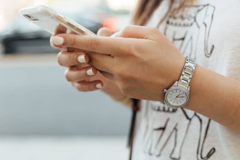 teenager on their mobile phone