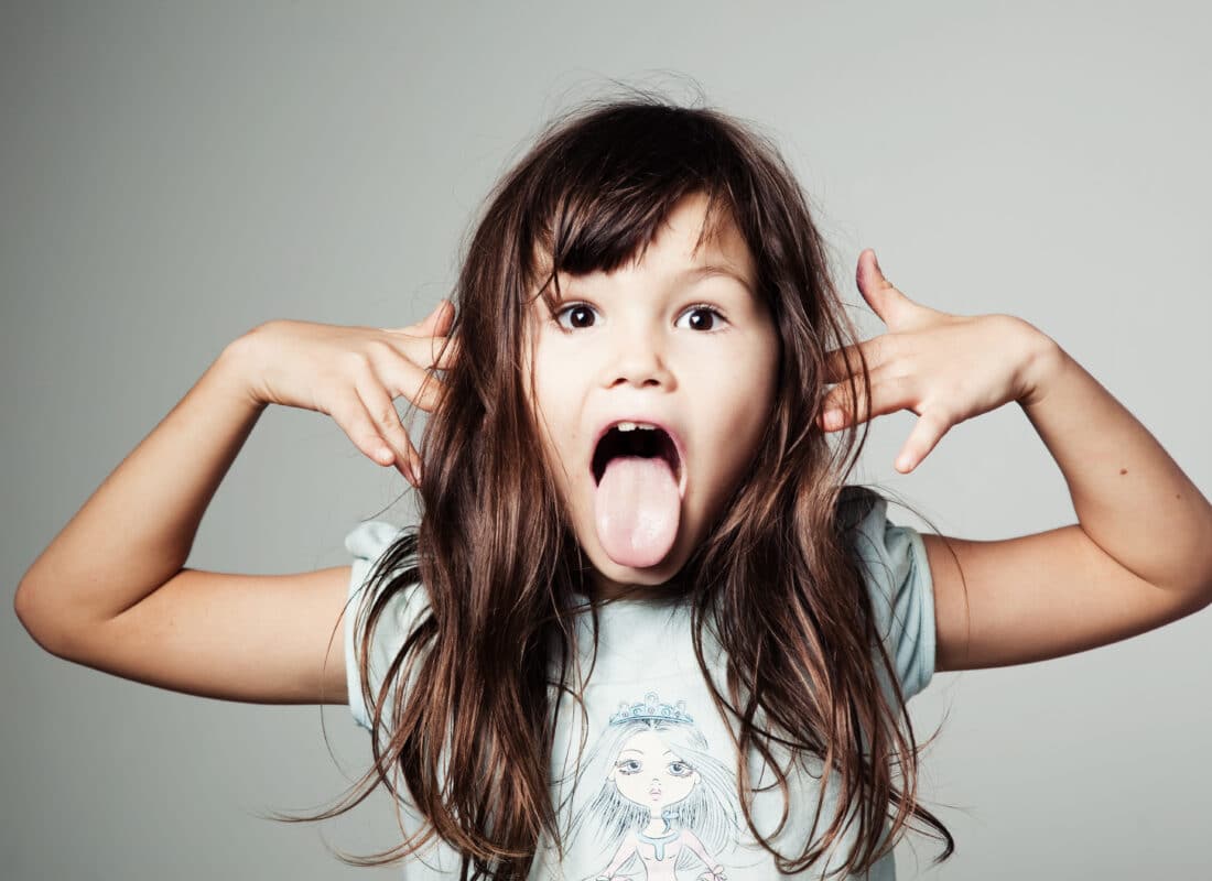 photo of girl making a rude face