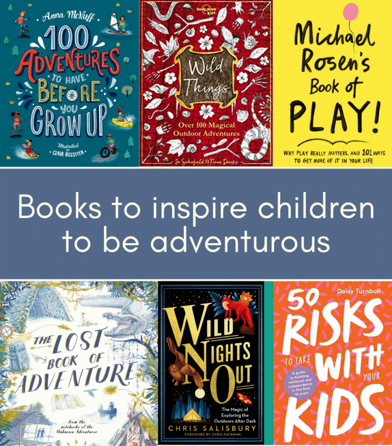 Recommended books to inspire children to be adventurous - montage of book covers