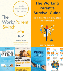 montage of book covers of The Work/Parent Switch by parenting expert Anita Cleare