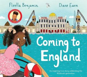 Book cover of Floella Benjamin's children's book Coming to England