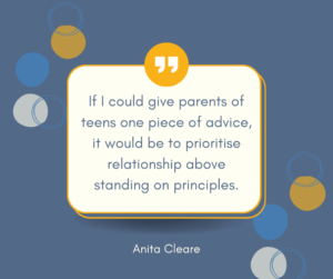 quote by parenting expert Anita Cleare on how to discipline a teenager