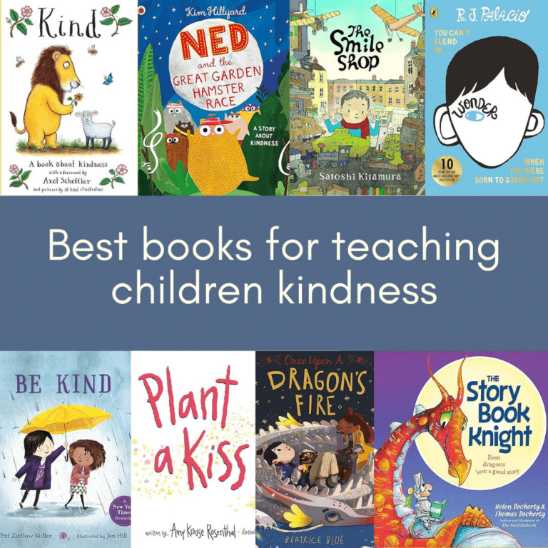 montage of book covers showing the best books for teaching children kindness
