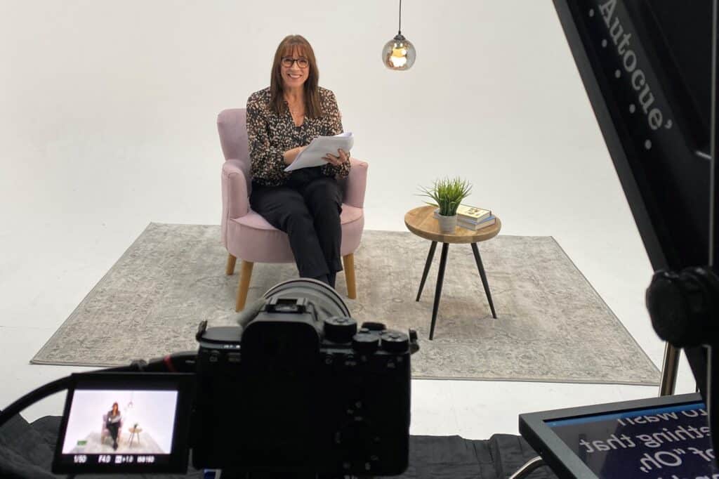 photo of parenting expert Anita Cleare in a film studio